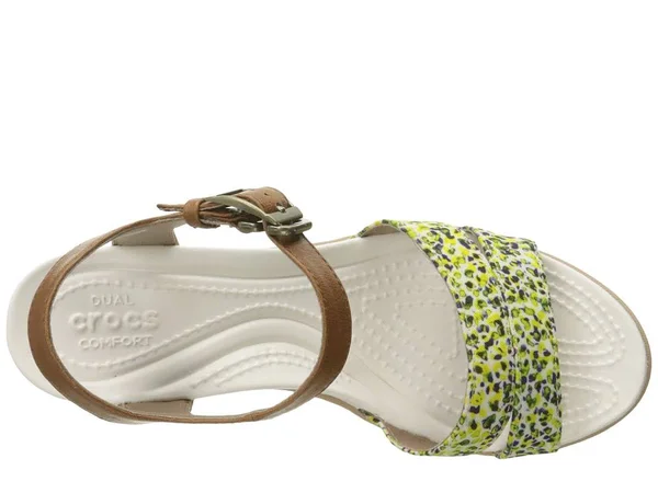 Crocs Leigh II Ankle Strap Graphic Wedge Women's Wedge Shoes : 6 M