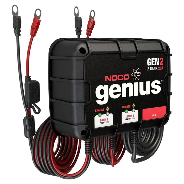 NOCO Gen2 Genius 20A Onboard Battery Charger - 2 Bank
