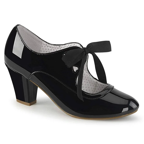 Pin Up Couture Women's Wiggle 32 Mary Jane Pump, Size: 8, Black Patent