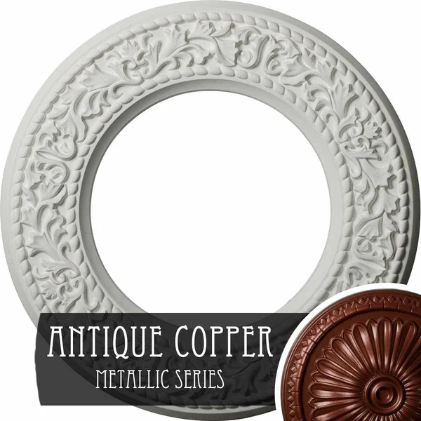 13 3/8x22OD x 7 1/2x22ID x 3/4x22P Blackthorn Ceiling Medallion (Fits Canopies Up to 7 1/2x22), Hand-Painted Painted Turtle Crac