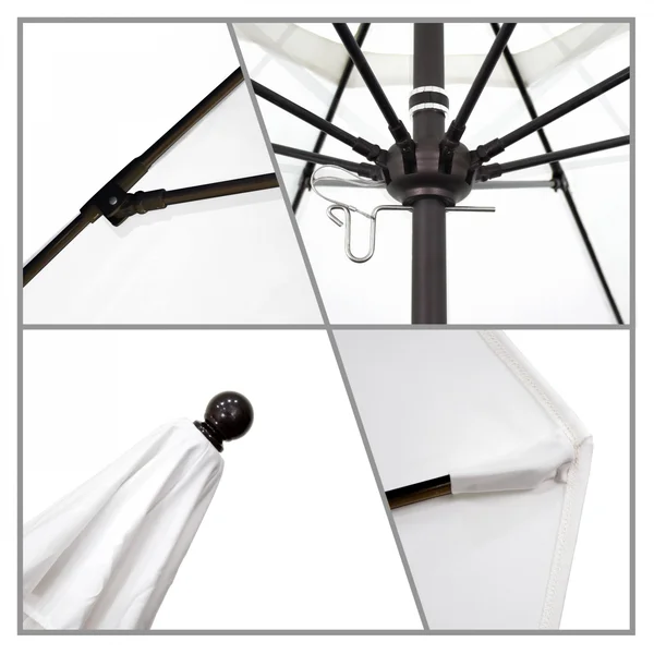 Outdoor Living and Style 9ft Outdoor Venture Series Patio Umbrella with Push Lift Open System - White