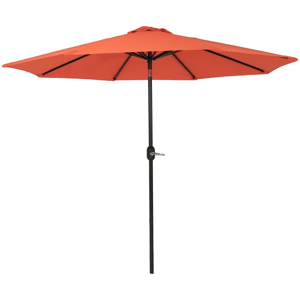 Sunnydaze 9-Foot Fade Resistant Patio Umbrella with Auto Tilt - Burnt Orange