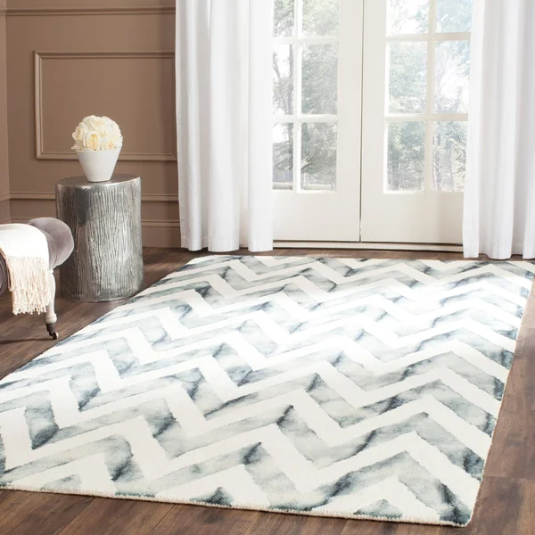 Safavieh 7& x 7& Square Dip Dye DDY715D Ivory - Charcoal Rug