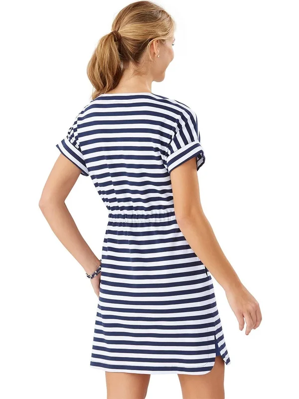 Tommy Bahama Women's Veranda Amira Stripe Dress - Island Navy - Size L