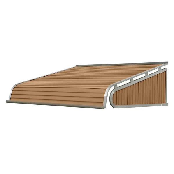NuImage Awnings 1500 84-in Wide x 24-in Projection Mocha Tan Solid Fixed Door Awning in Brown - K150408409