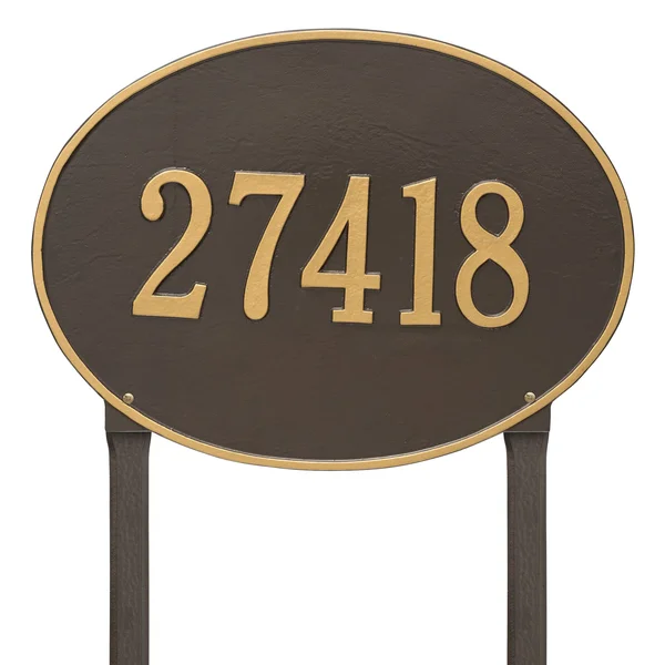 Whitehall Hawthorne Oval - Estate Lawn - One Line Address Plaque ( Bronze/Gold)