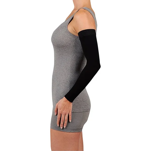 Juzo 2002MXCGRSB 30-40 mmHg Soft Armsleeve w/ Silicone-Max-Black-IV