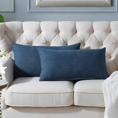 Fernanda Lumbar Pillow Shell Gracie Oaks Color: Denim Blue - 14 x 26 in