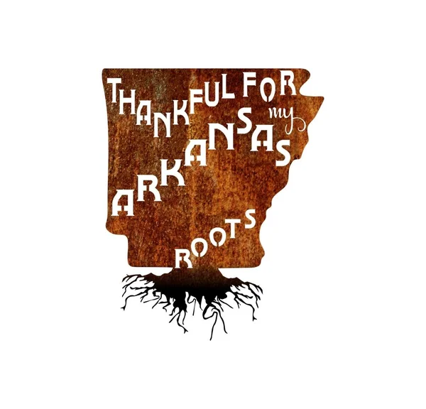 Precision Metal Art ARKANSASROOTS-36PAT-BLK 36 in. State Arkansas Roots Steel Laser Cut Wall Art in Patina with Black Roots