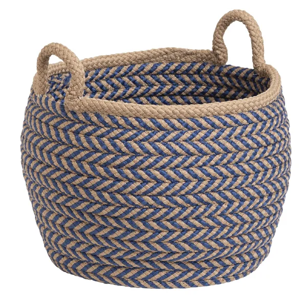 Colonial Mills Prev Basket - Taupe & Blue 15x22x15x22x15x22