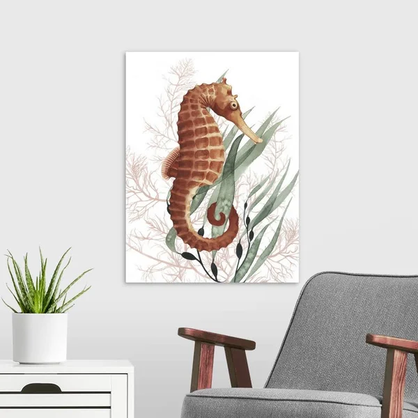 Seahorse Treasures I - Canvas Wall Art, 18x24, Great Big Canvas