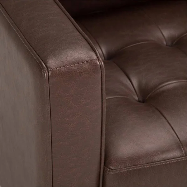 Simpli Home Blaine Loveseat - Distressed Cognac Faux Air Leather