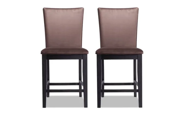 Set of 2 Cosmopolitan Chocolate Upholstered Counter Stools in Brown, Contemporary Counter Stools by Bob&s Discount Furniture
