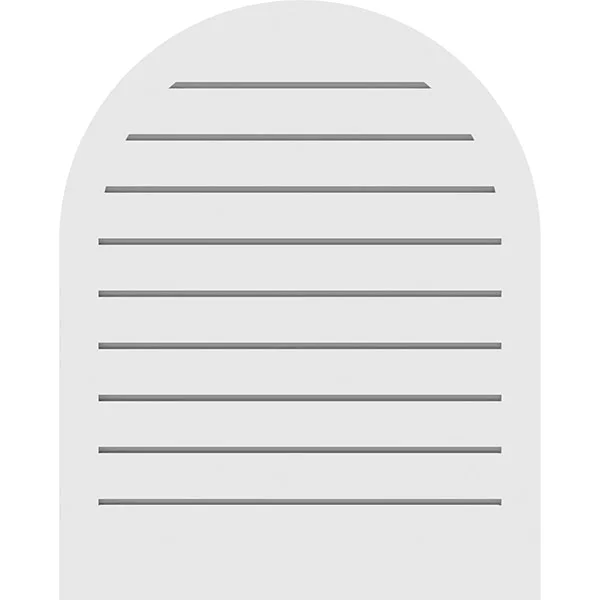 Ekena Millwork GVPRT16X2402SF 16x22W x 24x22H Round Top Surface Mount PVC Gable Vent: Functional - w/ 2x22W x 1-1/2x22P Brickmoul