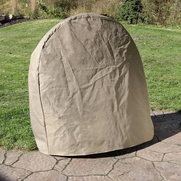 Sunnydaze 48-Inch Steel Firewood Log Hoop w/ Khaki Cover