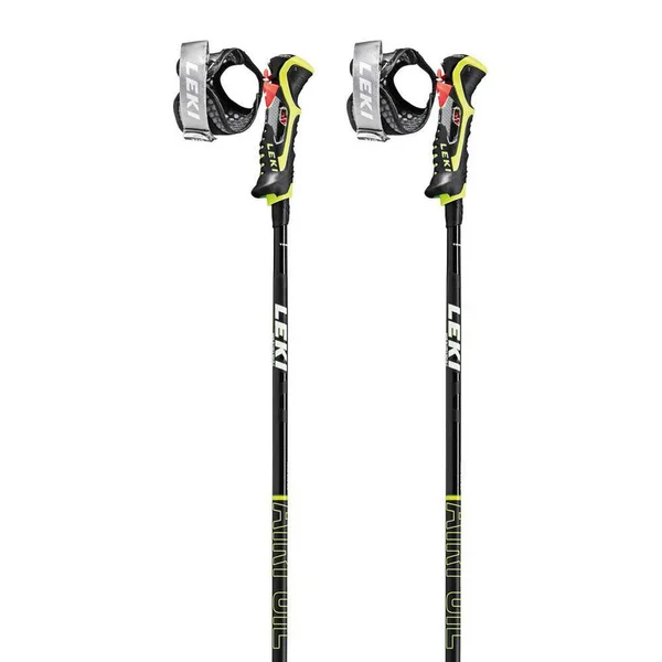 Leki Airfoil 3D Ski Poles Black Green, 125cm 50in