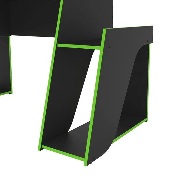 Polifurniture Corporatio Mission 47 in. Black and Green Gaming Desk