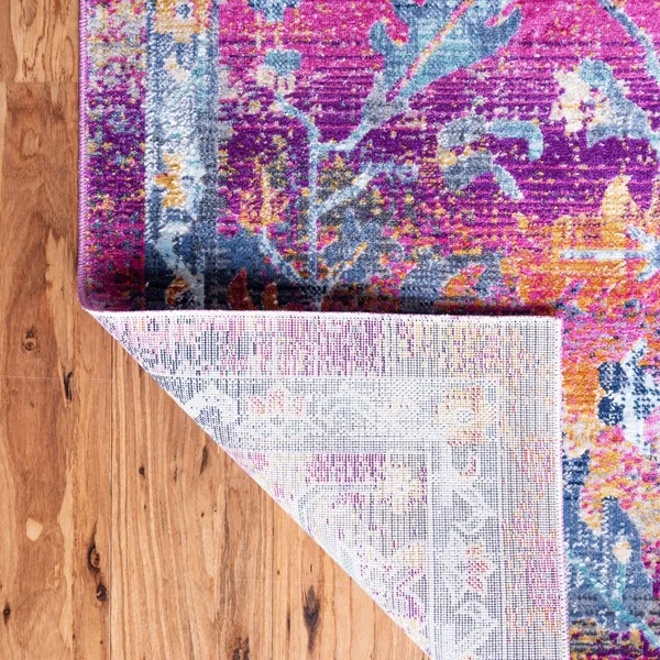 Budapest 4x6 Fuchsia Abstract - Bohemian, Floral, Geometric Area Rug