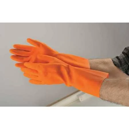 Condor 2YEN5 11 Orange Latex Chemical Resistant Gloves