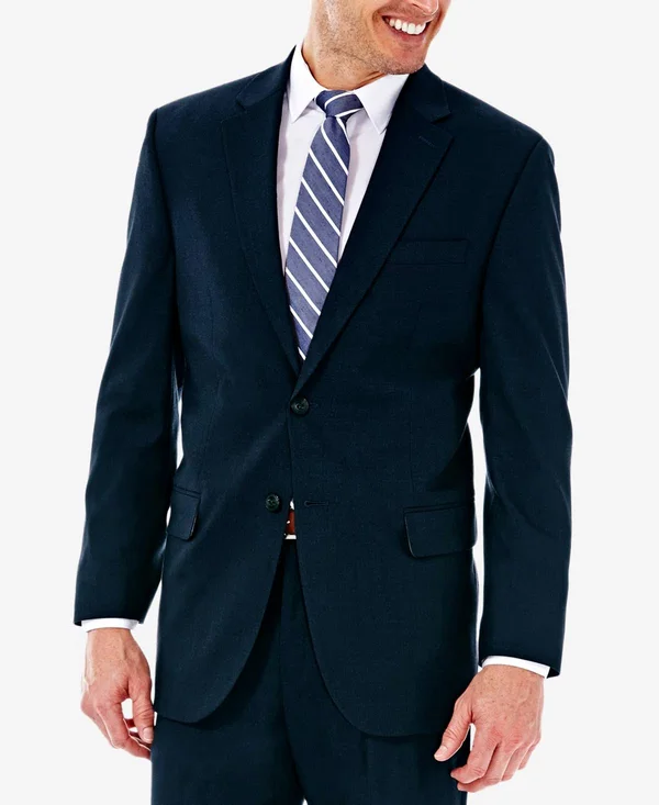 J.M. Haggar Premium Stretch Classic Fit Suit Jacket, 42 Long, Blue