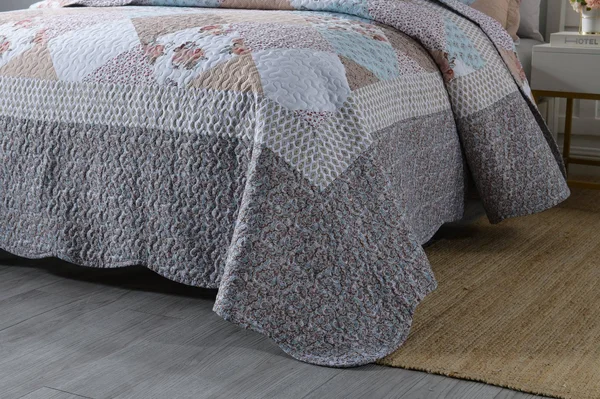 MarCielo 3 Piece Printed Quilt Set Lightweight Bedspread Set B75 Queen