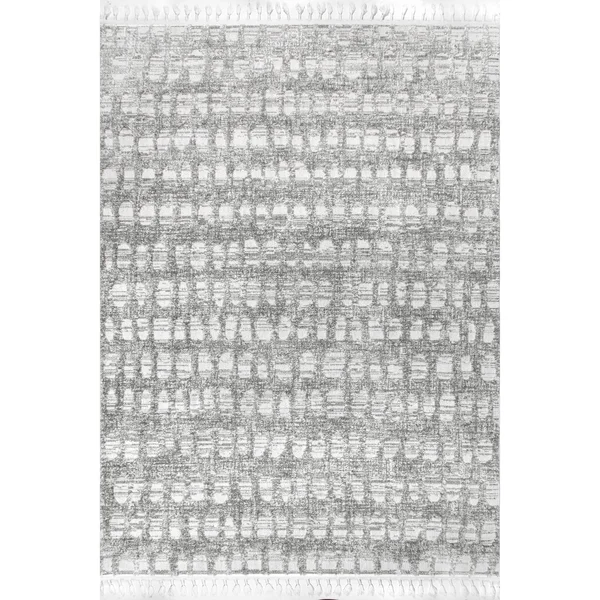 nuLOOM Jean Textured Ovals Tassel Area Rug - 4' x 6' - Grey