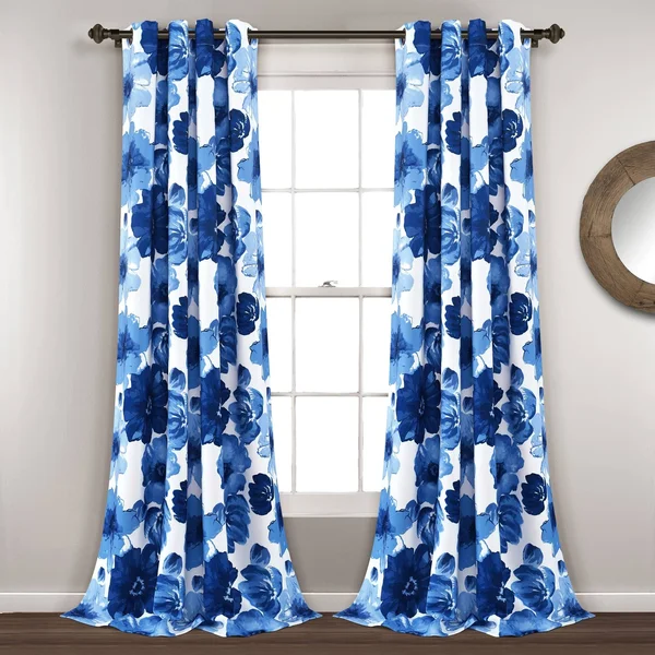 Lush Decor 16T003486 Leah Room Darkening Window Curtain Panels Yellow/Gray 52X120 Set