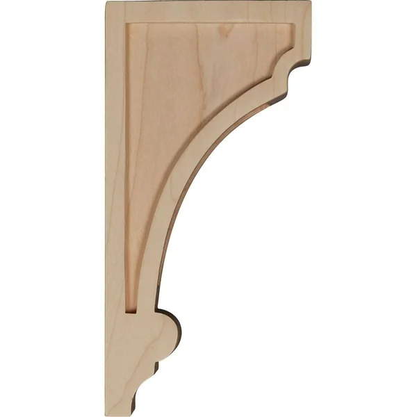 Ekena Millwork CORW05X06X12DIRO 4 3/4x22W x 6x22D x 12x22H Diane Recessed Wood Corbel, Red Oak