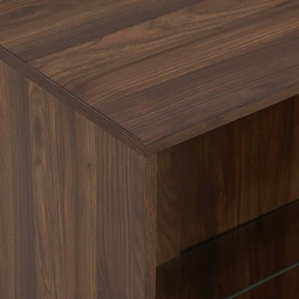 34x22 4 Shelf Mid Century Modern Bookshelf Dark Walnut - Saracina Home