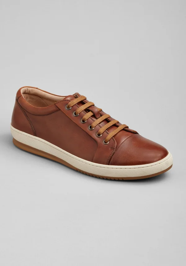 Men's Joseph Abboud Carmel Cap Toe Sneakers, Cognac, 9.5 D Width