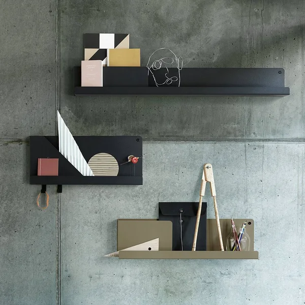 Muuto - Folded Shelves 63 x 16, 5 cm, Black, 63 x 12.4 x 16.5 cm