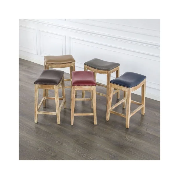 New Pacific Direct Elmo Bonded Leather Counter Stool - Vintage Gray