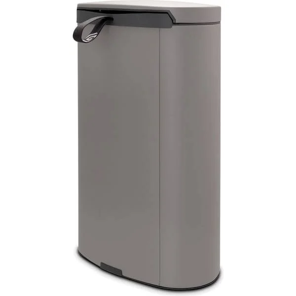 Brabantia 119620 Kitchen Bin - Steel, Mineral Concrete Grey, 40L