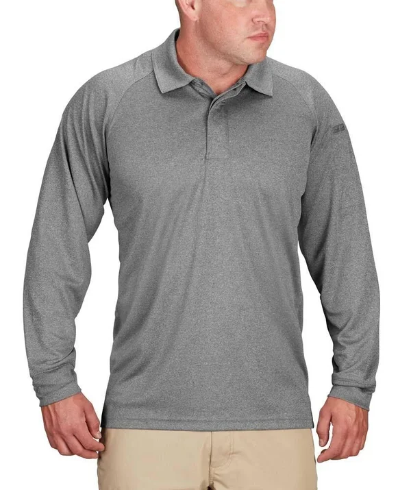 Propper Men's Snag-Free Polo - Long Sleeve (Heather Grey)