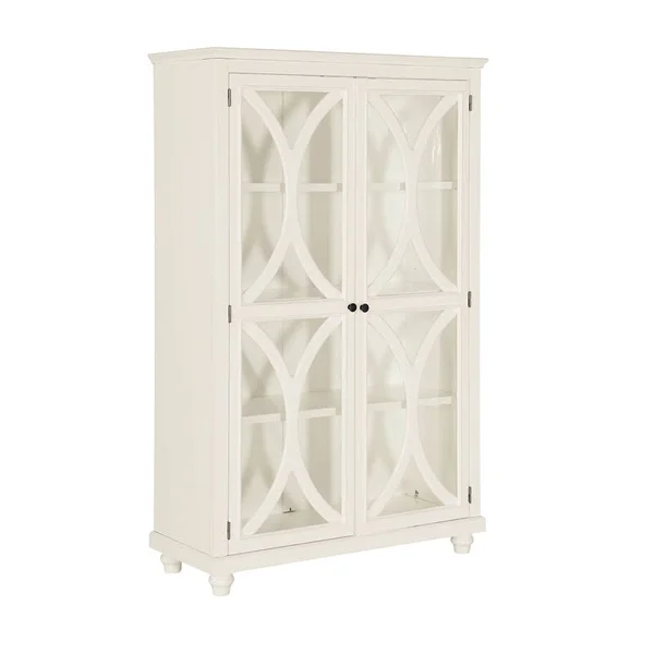 Home Fare 3-Shelf Wood Bookcase Display Cabinet in White