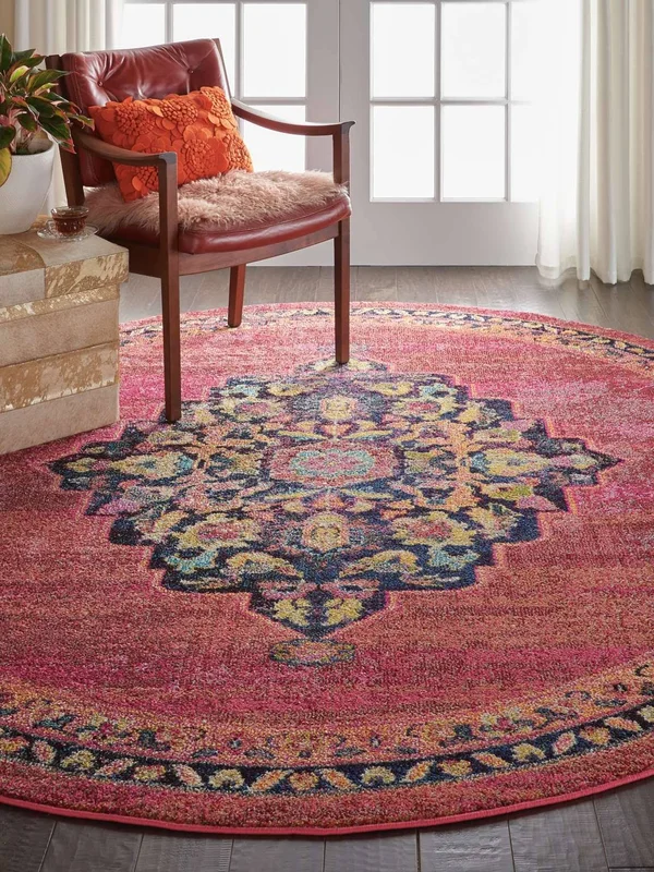 Nourison Passionate PST01 2&2x22 x 7&6x22 Runner Pink Flame Area Rug