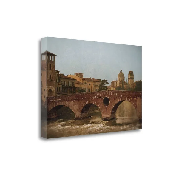 Tangletown Fine Art Ponte Pietra Verona by Heather Jacks - Giclee Print on Wrap Canvas, 34x22x23x22