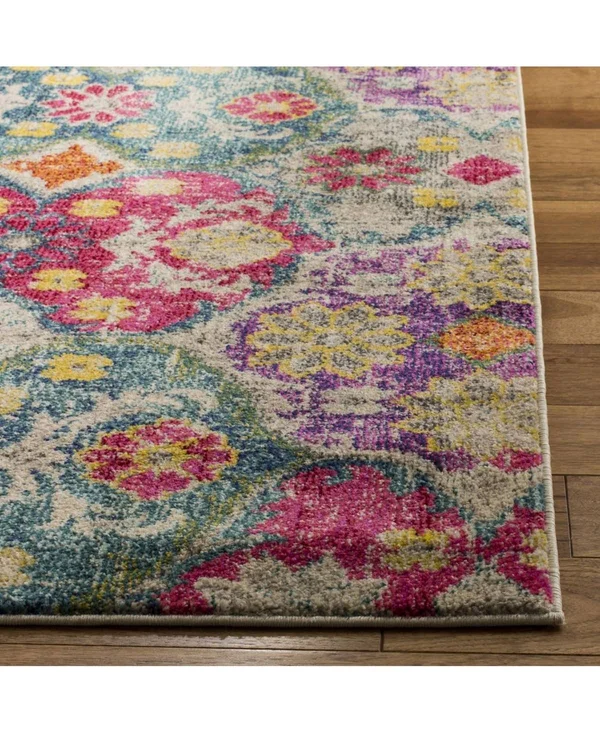 Safavieh Monaco MNC248R 5&1x22 x 7&7x22 Grey, Fuchsia Area Rug