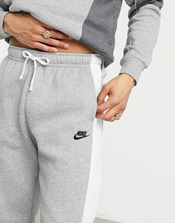 Nike NSW Color Block Jogger - Men's in Dark Grey Heather Size XL