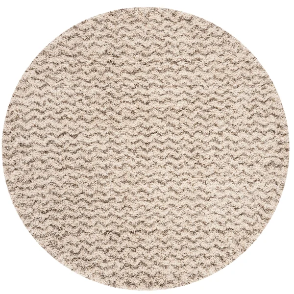 Safavieh Hudson Shag SGH330A Ivory/Grey 5& x 5& Round Area Rug