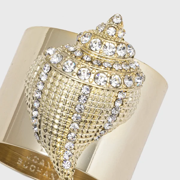 Joanna Buchanan Sparkle Shell Napkin Rings - Set of 2 - Gold