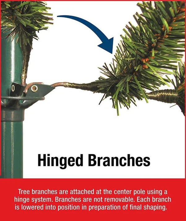 National Tree Company - 7.5ft. Feel Real Down Swept Douglas Fir Pencil Slim Hinged Tree with 350 Clear Lights