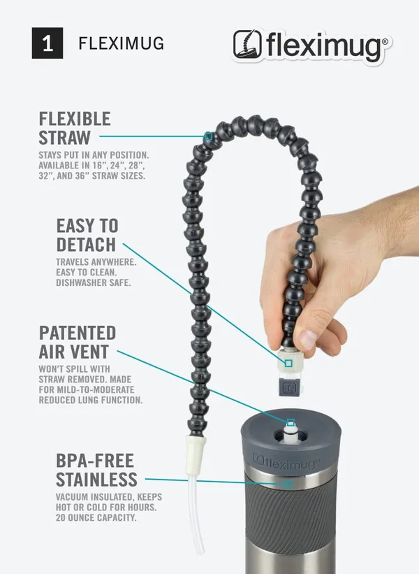 Fleximug Hands Free Drinking Mug - 28 Straw