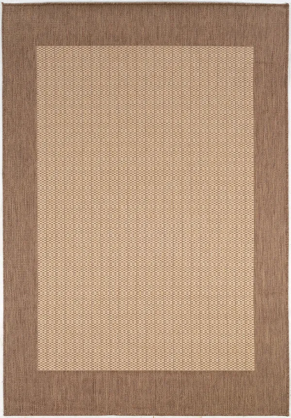 Couristan Recife Checkered Field Natural/Cocoa Area Rug - 8&6x22 x 13&
