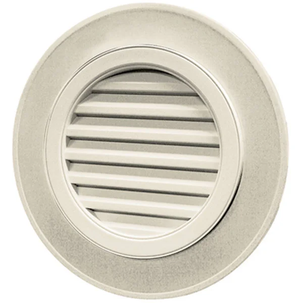 Mid-America 00410028089 28x22W x 28x22H Round Gable Vent Louver, 50 Sq. inch Vent Area, 089 - Champagne