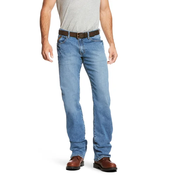 Ariat Men's Rebar M4 Relaxed DuraStretch Basic Boot Cut Work Jean - Blue Haze