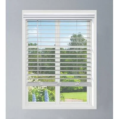 Linen Avenue Custom Cordless Faux Wood Blinds, Partial Inside Mount Symple Stuff Blind Size: 36v5W x 60L