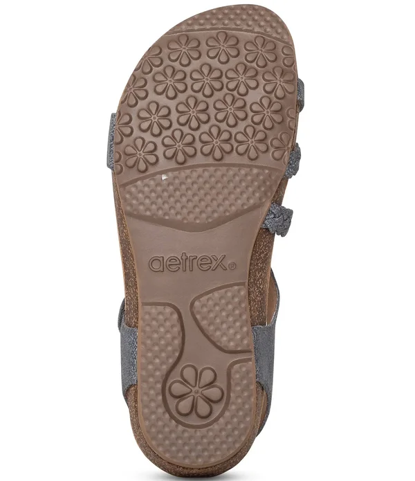 Aetrex Jillian Braided Quarter Strap Gold - 6
