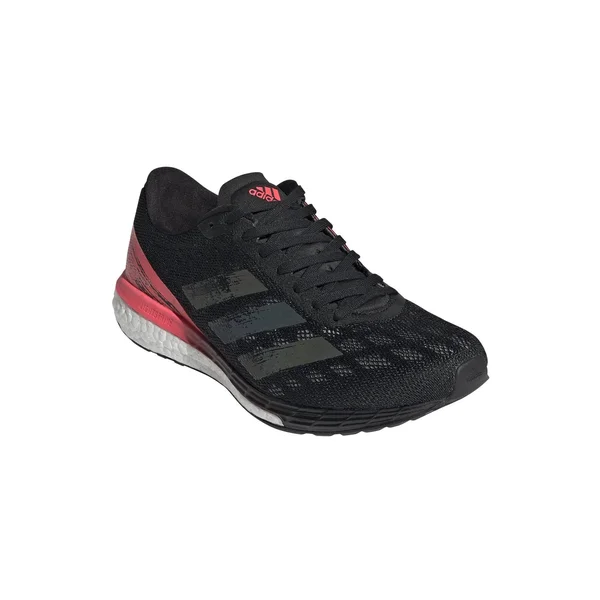 Adidas Adizero Boston 9 Shoes - Women's - Core Black - Signal Pink - 6