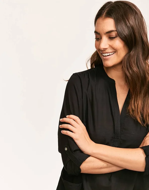 Seafolly Boyfriend Beach Shirt - Black, Women's, M